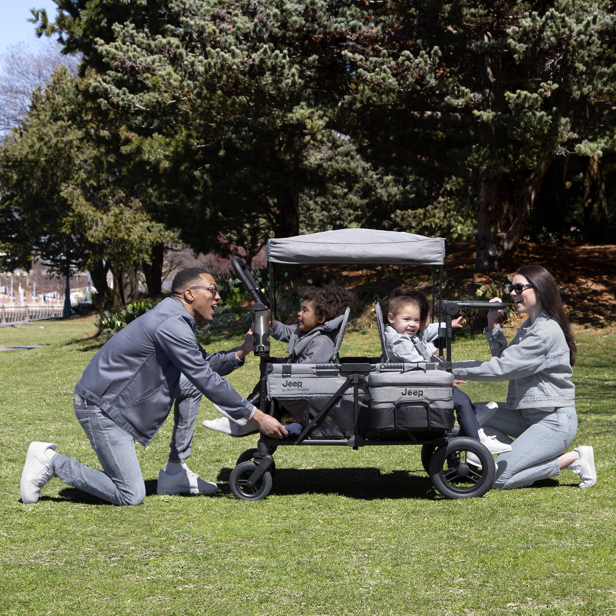 Grey 4 Seater Stroller Wagon E41733