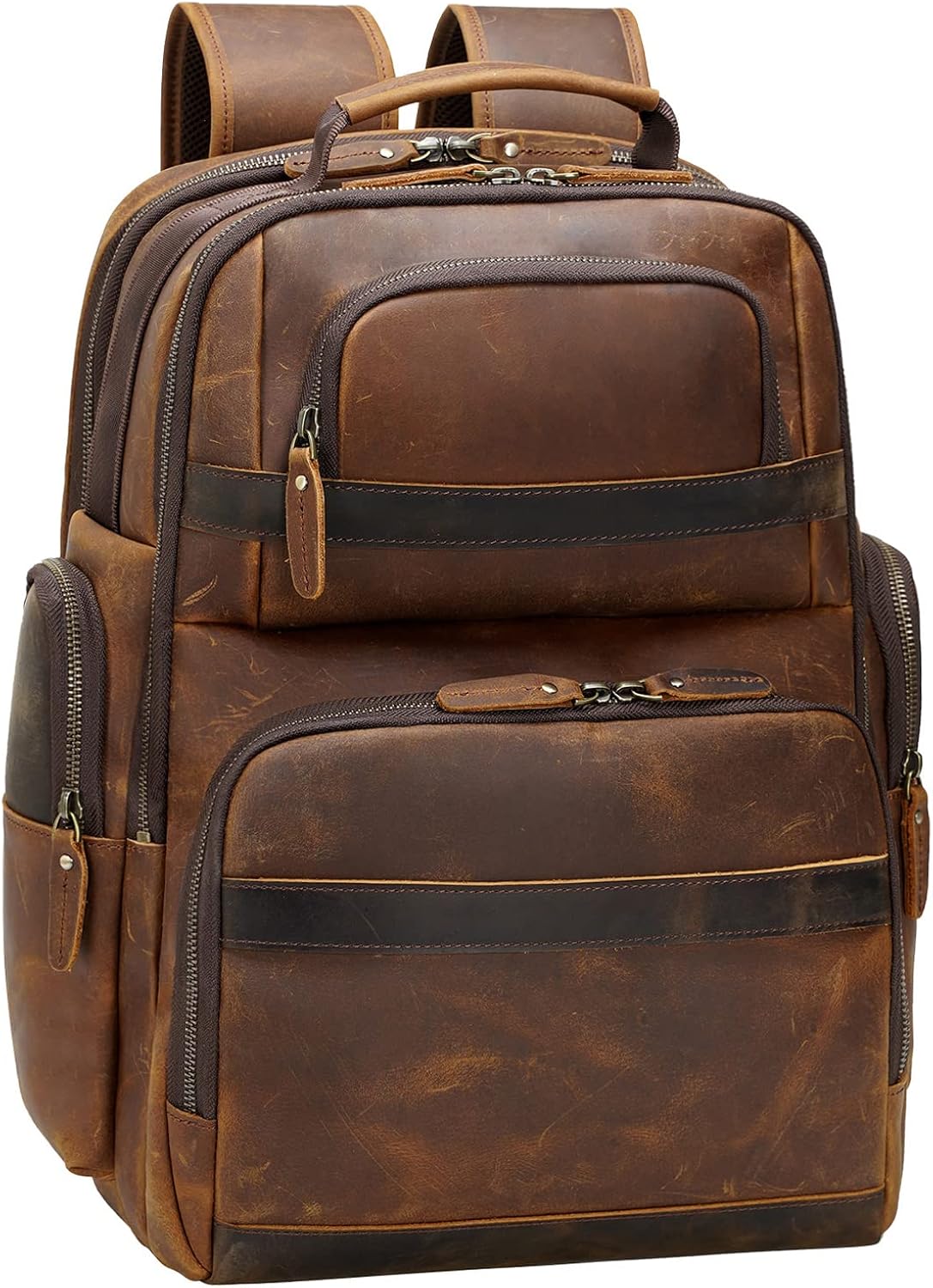 Men's Vintage Leather Backpack 15.6 Laptop Bag Large Capacity G509