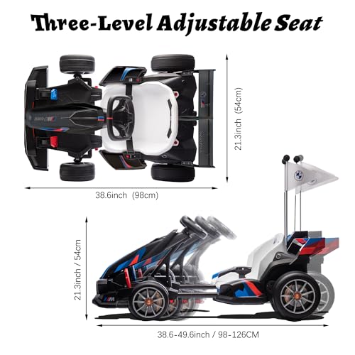 Black Electric Go Kart with Adjustable Seat W788147