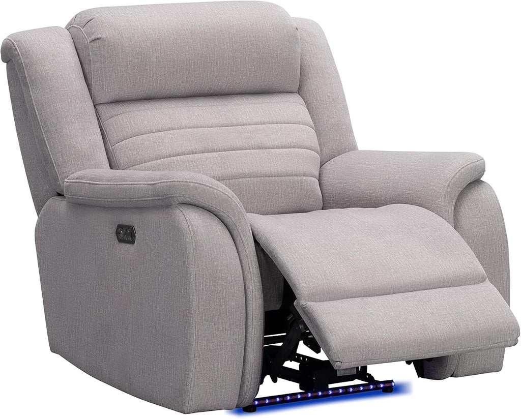 Gray Power Reclining Chair with Heat and Massage R2232