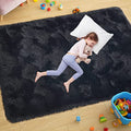 Black 4x6 Feet Shag Area Rug T36031