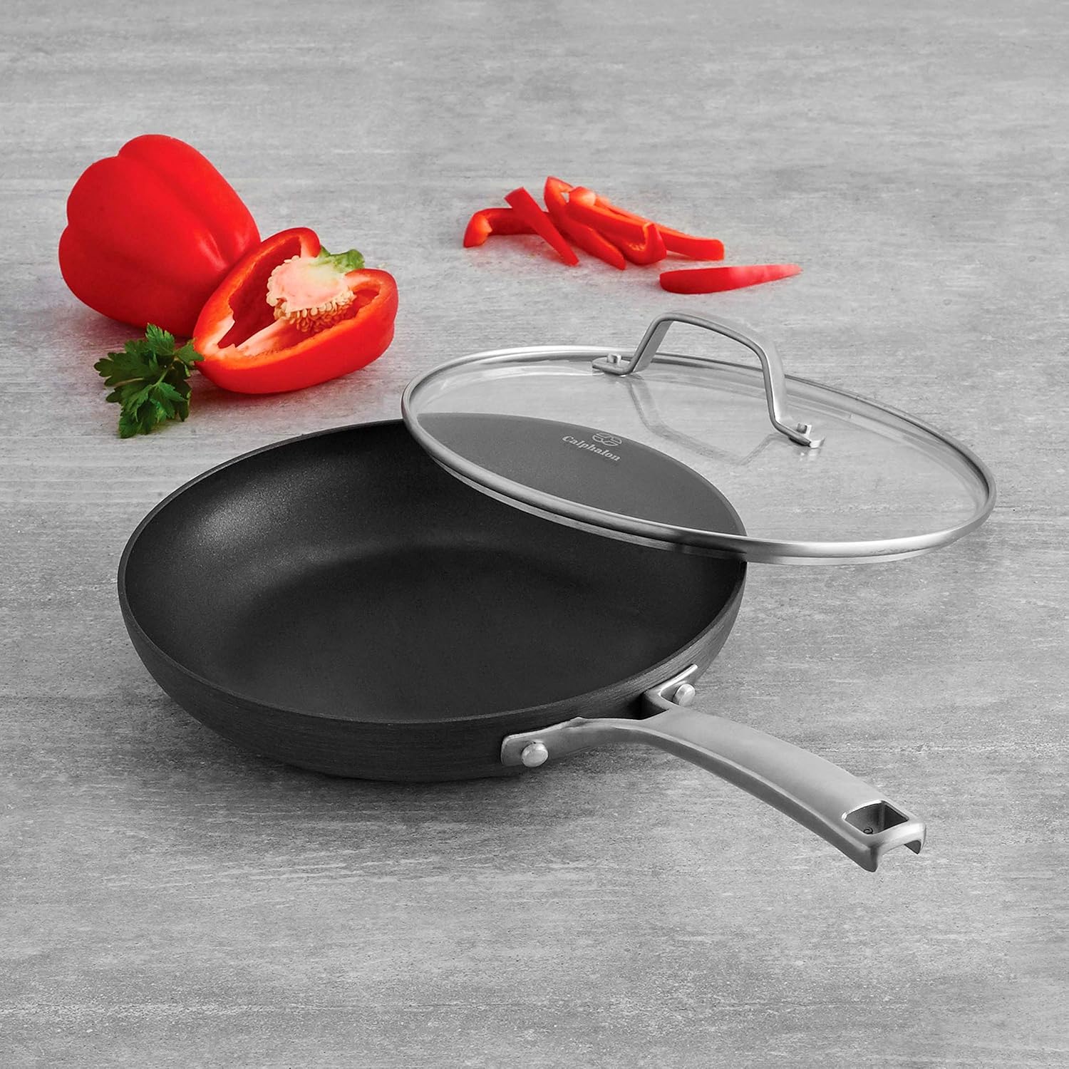 Black 10-Inch Omelette Fry Pan with Cover N255276