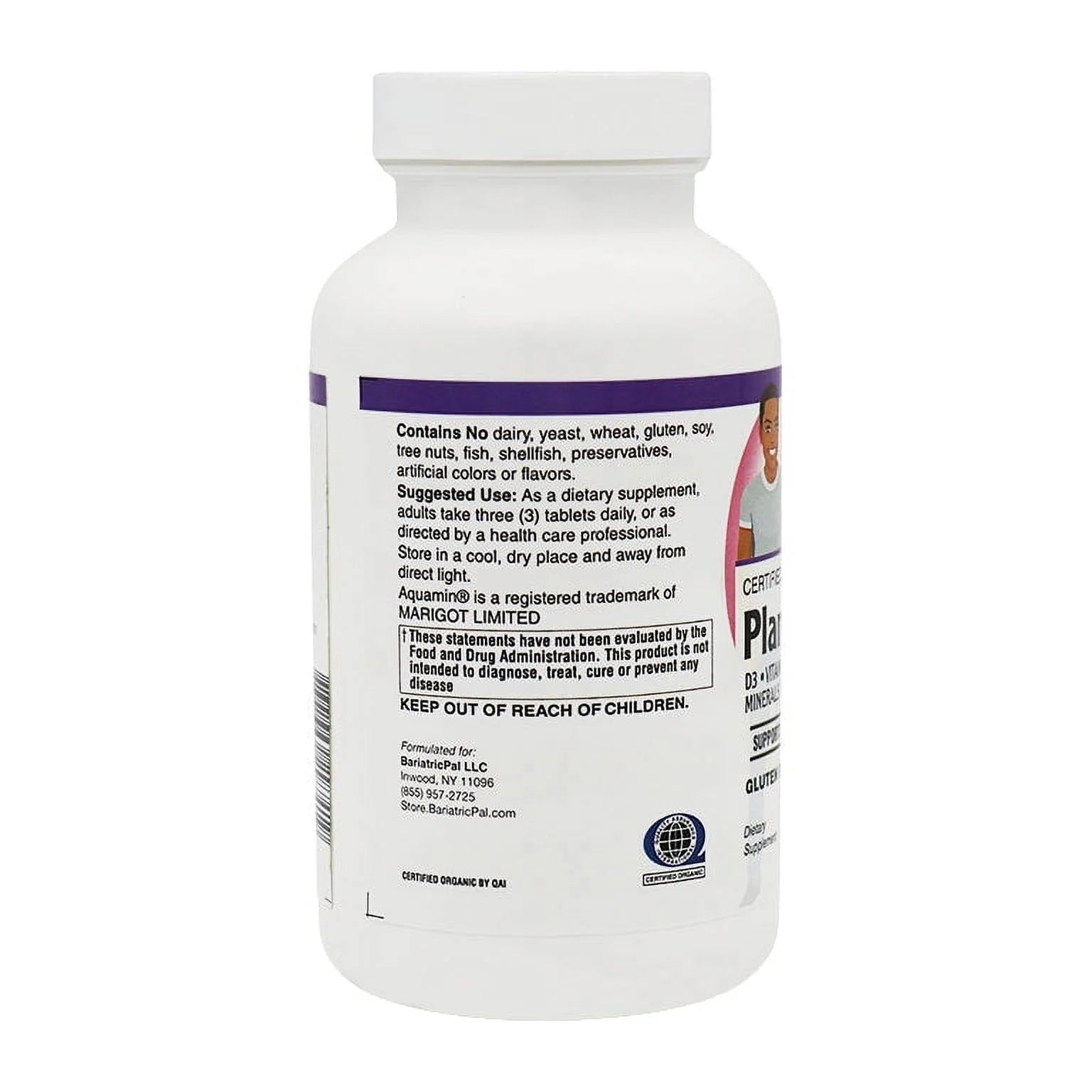 90 Tablets Algae Based Calcium 1,000 mg Tablets with Magnesium, D3, and K2 J548