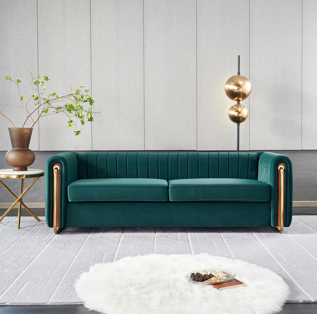 Green Velvet Sofa 84 inches H386978
