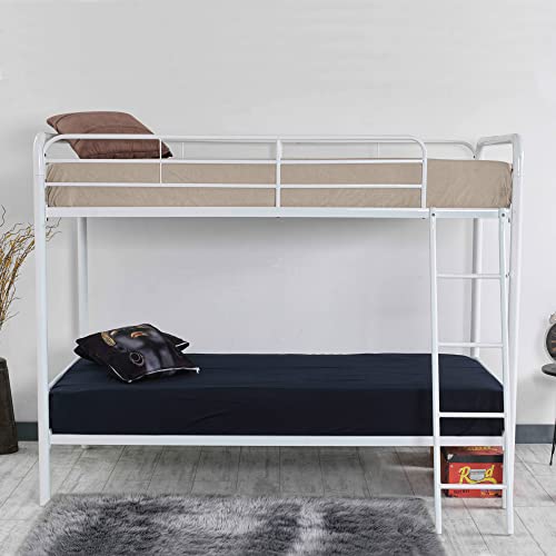 Twin Over Twin Metal Bunk Bed in Black E237