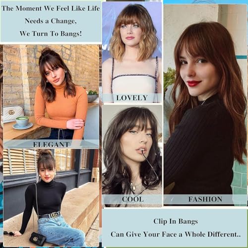 Ash Blonde Clip in Bangs 100% Human Hair Extensions P29294