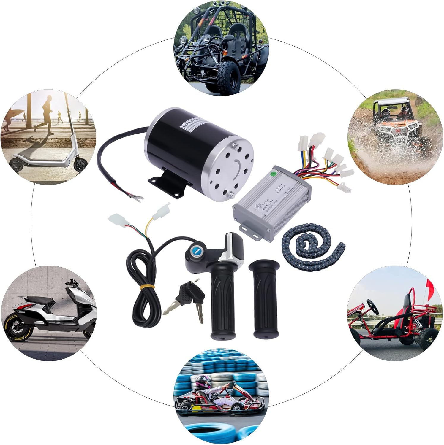 48V 1000W Brush Electric Bicycle Conversion Kit with Controller 3 Speed Gears H9037