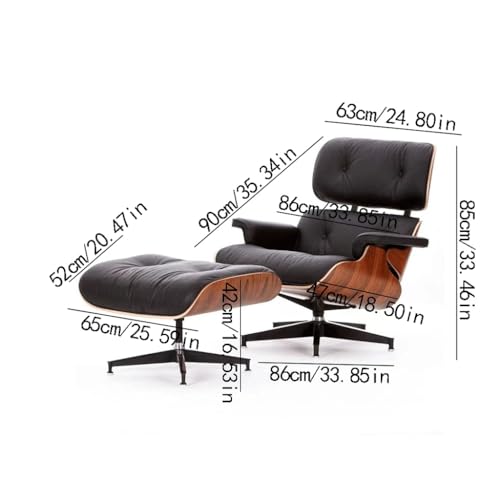 Single Leather Sofa Chair with Footrest D1938