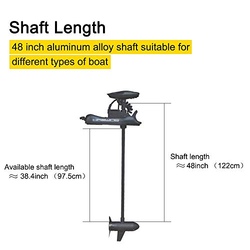 Black 48inch Bow Mount Trolling Motor with Remote Control D9748