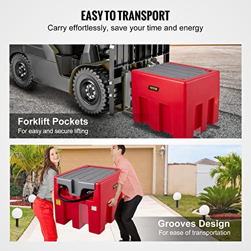 58 Gallon 10 GPM Diesel Fuel Tank with 12V Electric Transfer Pump and 13.1ft Rubber Hose H6634