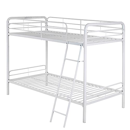 Twin Over Twin Metal Bunk Bed in Black E237