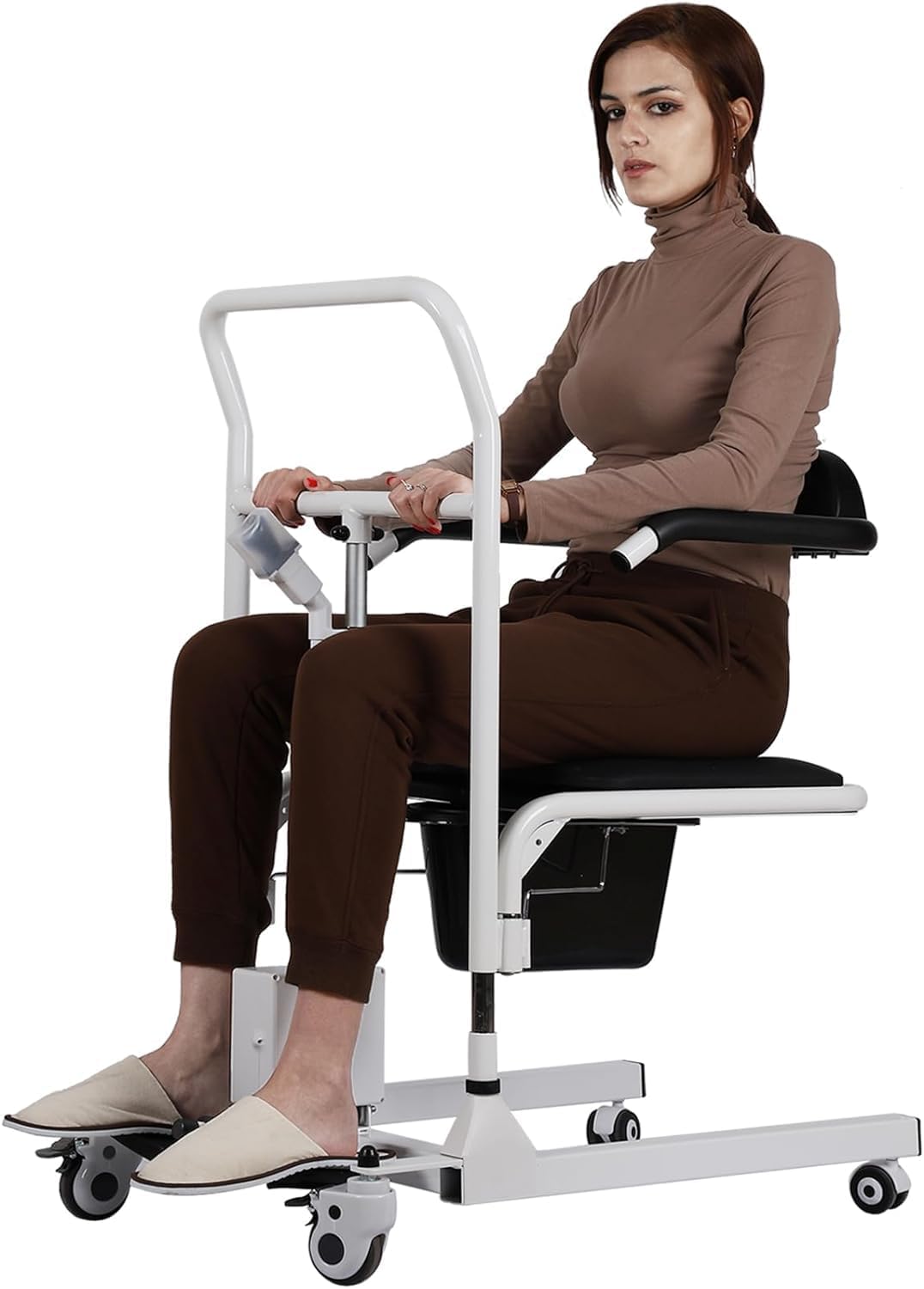 Electric Patient Lift Transfer Chair with 180° Split Seat and Bedpan X988143