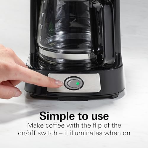 5 Cup Drip Coffee Maker with Glass Carafe, Black & Stainless Steel E6777