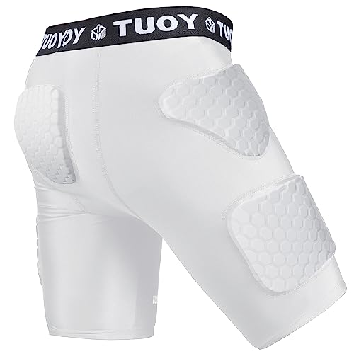 Men's Padded Compression Shirt and Pants Training Vest Sleeveless T-Shirt and Short Set Protective Gear E293000