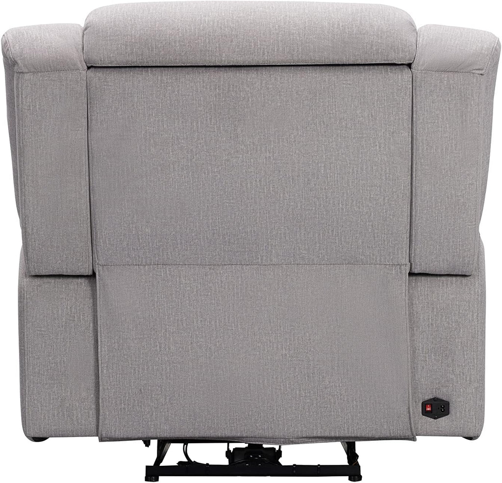 Gray Power Reclining Chair with Heat and Massage R2232