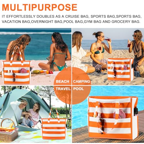 Extra Large Waterproof Beach Tote with Wet Compartment L30712