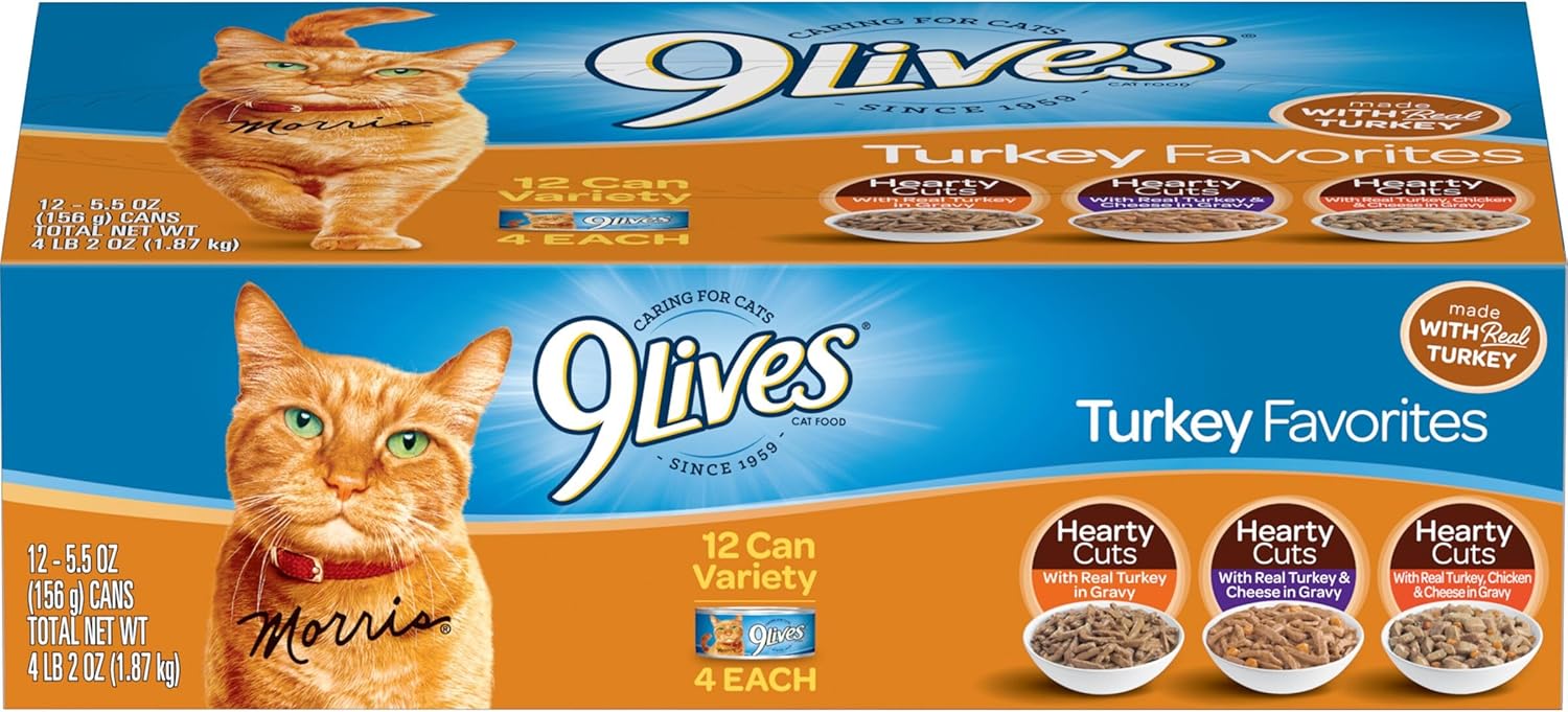 Turkey Favorites Variety Pack Wet Cat Food, 5.5-Ounce Can, Pack of 12 G81895