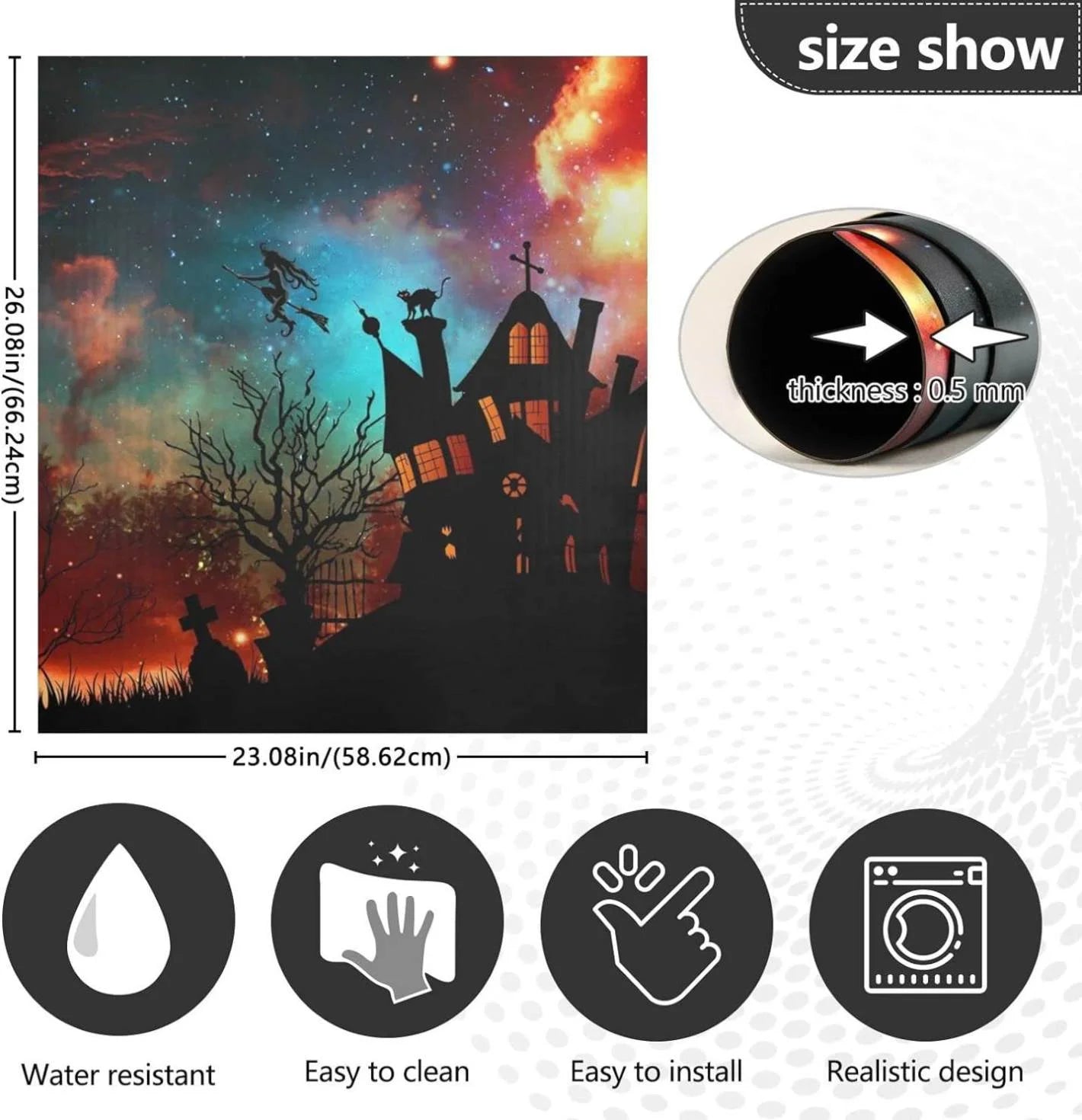 Halloween Witch Castle Dishwasher Magnet Cover, 23"x 26" Q92690
