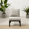 Outdoor Metal Sectional Center Chair Taupe Matte Black D93873