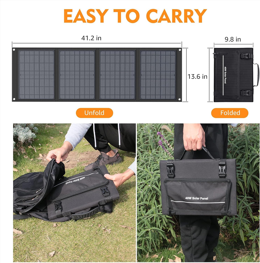 Portable Power Station 120Wh, 100W Solar Generator, 40W Solar Panel, Carrying Case Z82262