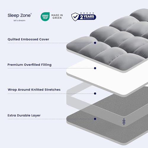 Queen Mattress Topper Washable Deep Pocket Mattress Pad A5159