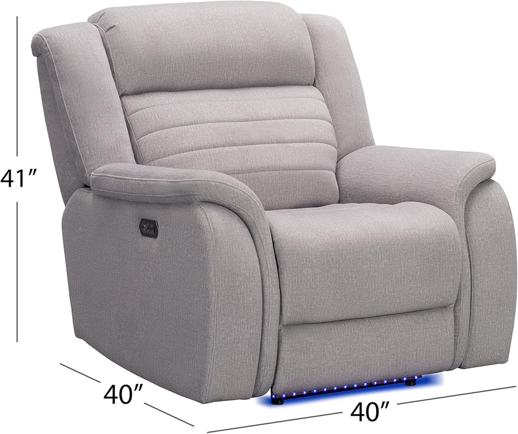 Gray Power Reclining Chair with Heat and Massage R2232