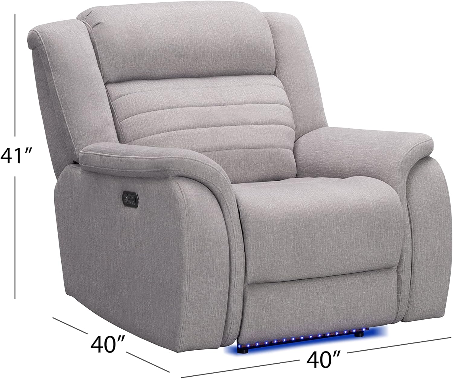 Gray Power Reclining Chair with Heat and Massage R2232