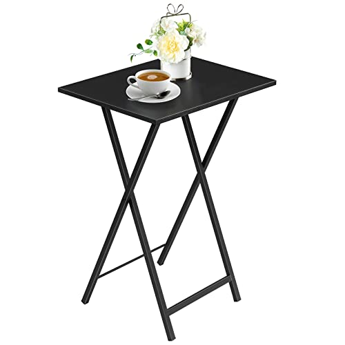 Set of 2 Folding TV Tray Tables, Marble and Gold W2622
