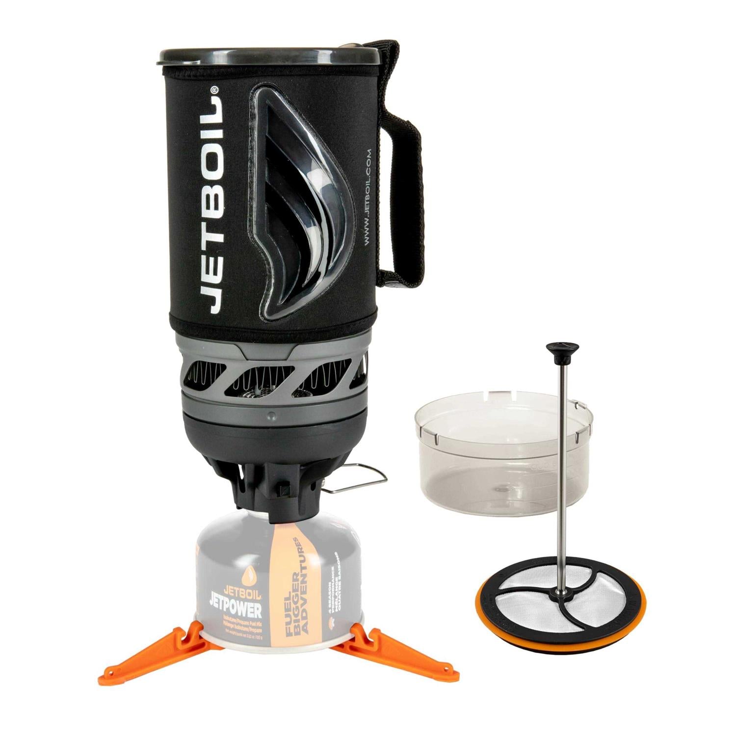 Jetboil Flash Java Kit Camping and Backpacking Stove Cooking System with Silicone French Press Coffee Maker T435399