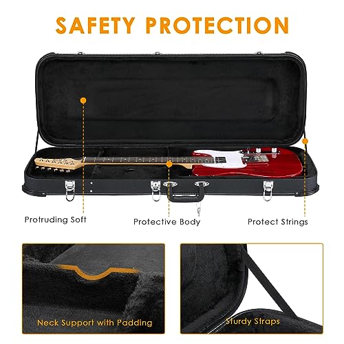 Blue Rectangle Wooden Electric Guitar Hard Case M794
