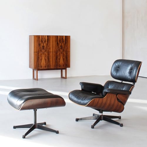 Single Leather Sofa Chair with Footrest D1938