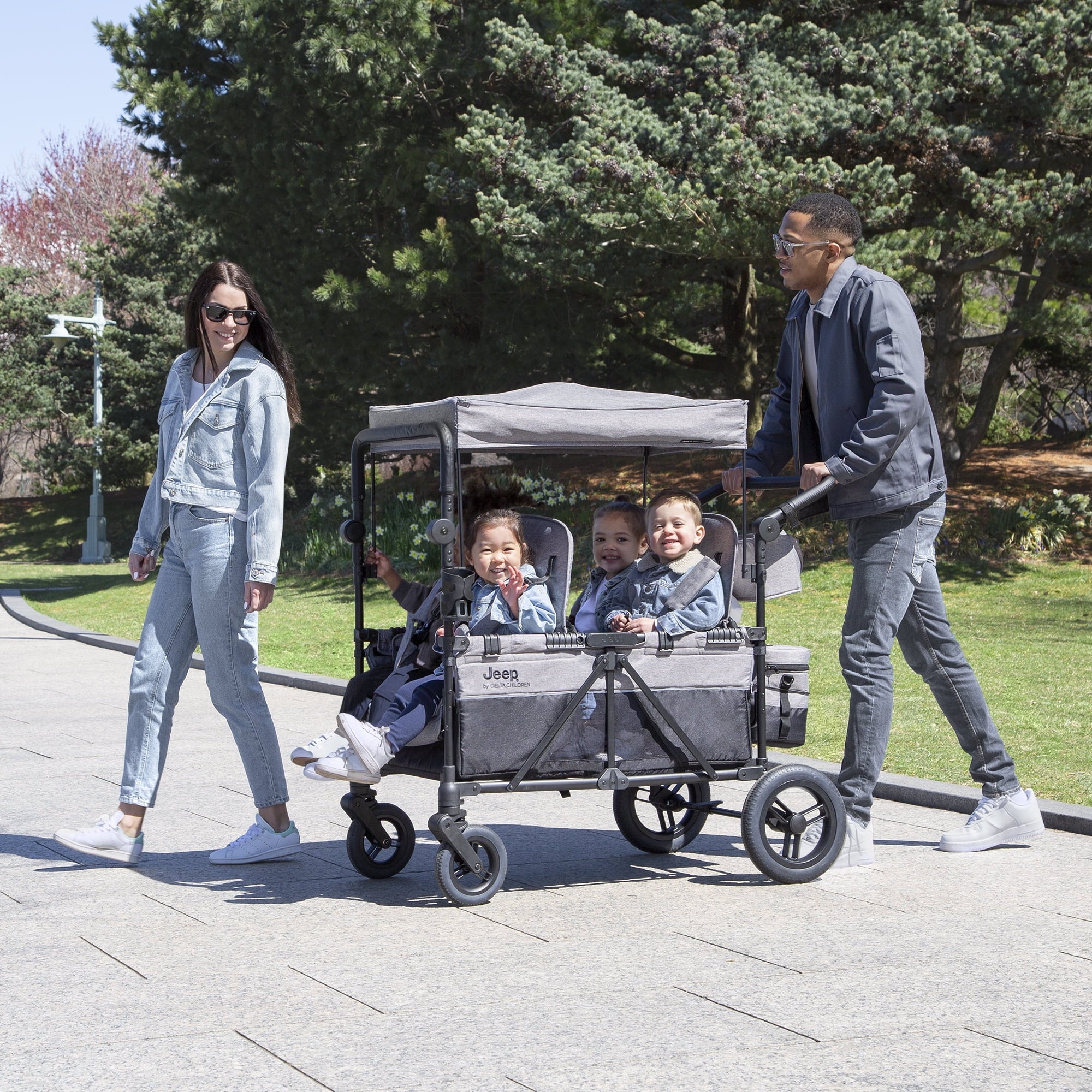 Grey 4 Seater Stroller Wagon E41733