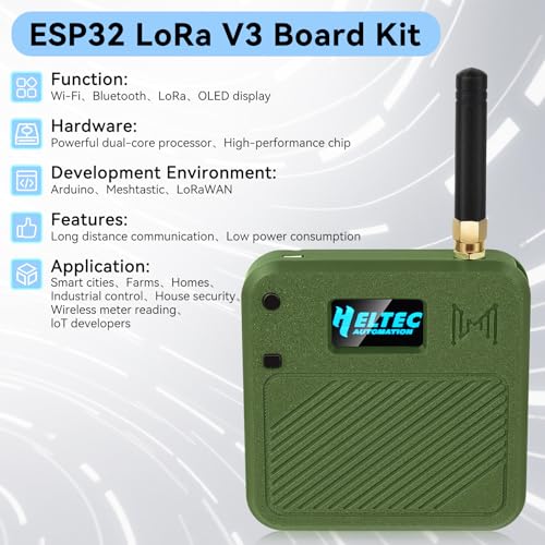 2 Pack ESP32 LoRa V3 Development Board with 915MHz Antennas + 3000mAh Battery + Meshtastic Case, ESP32-S3 SX1262 Integrated WiFi Bluetooth OLED Display for Arduino LoRaWAN IOT (Blue) D693347