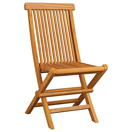 8 pcs Solid Teak Wood Folding Patio Chairs with Taupe Cushions Q71553