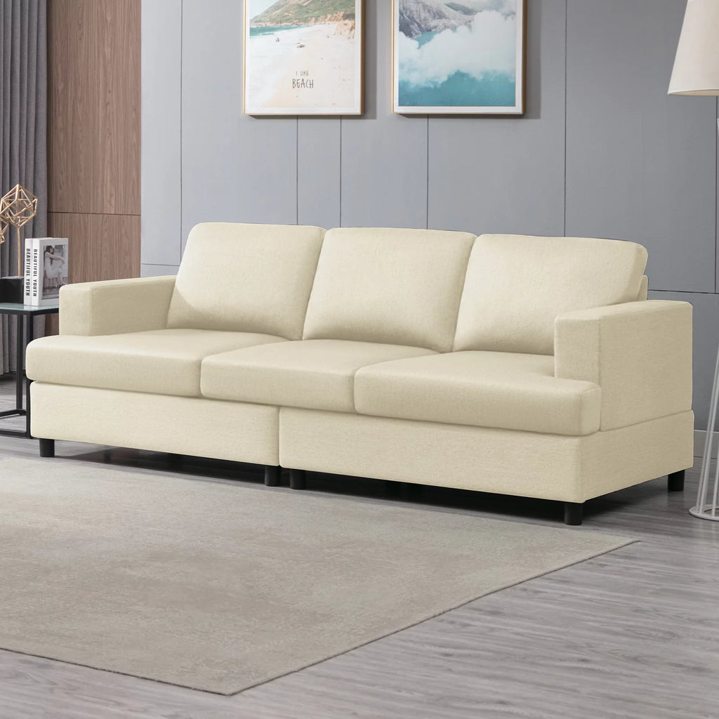 Beige Fabric 3-Seater Sofa J30464