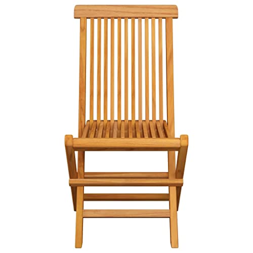 8 pcs Solid Teak Wood Folding Patio Chairs with Taupe Cushions Q71553