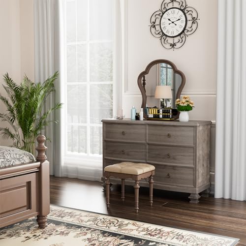 White 6 Drawer Wooden Dresser M164