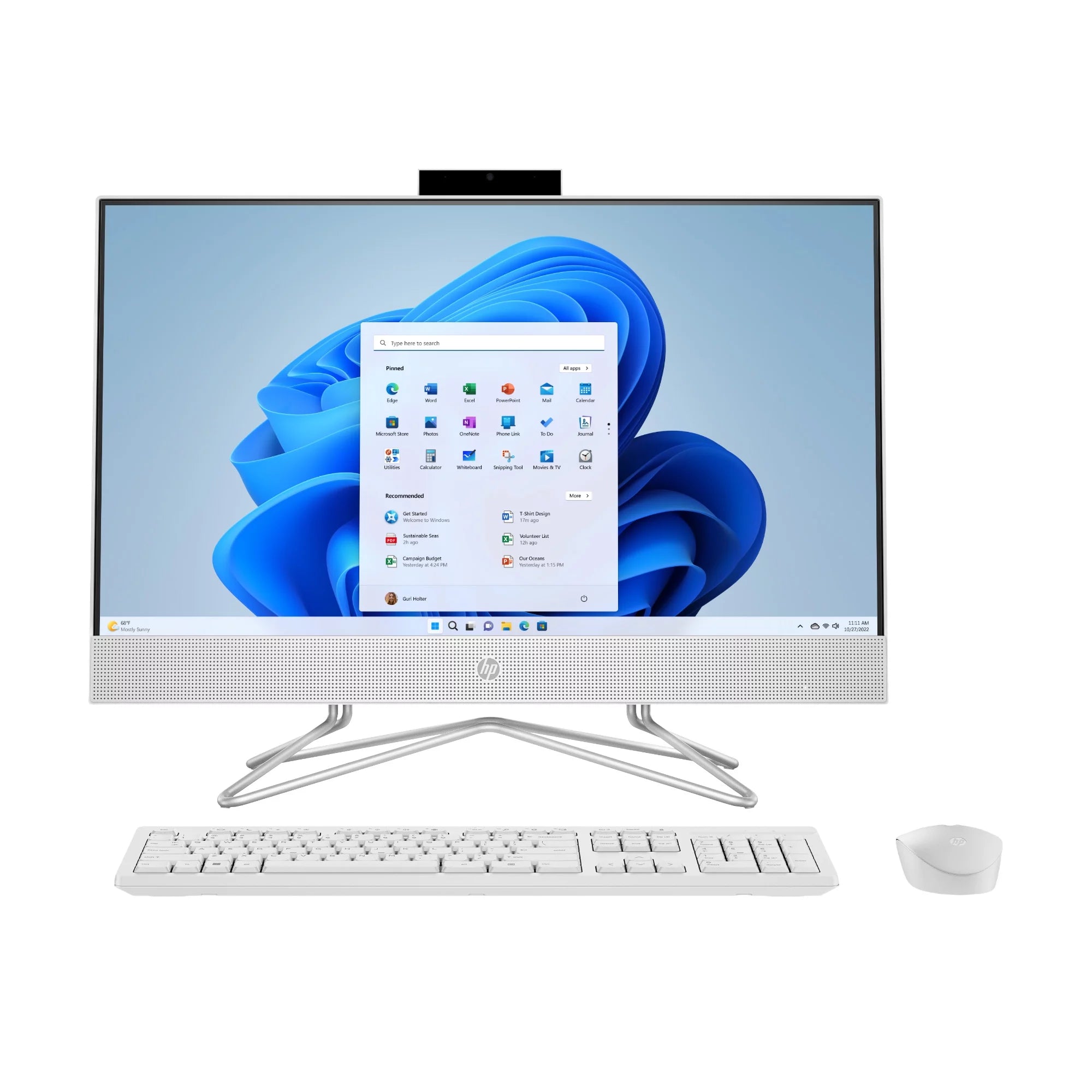 23.8" Touch FHD All-in-One PC, Intel Core i3-1115G4, 8GB SDRAM, 256GB SSD, Snow White, Windows 11 Home A689