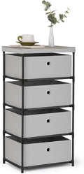 Light Gray Fabric 4 Drawer Storage Dresser J49941