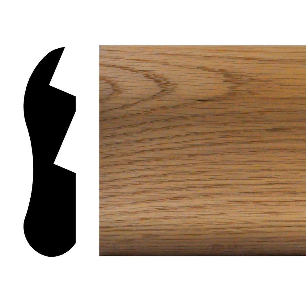 1-1/8 in. x 4-1/2 in. x 72 in. Oak Bar Rail Moulding C4309
