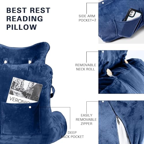 Extra Large 31" Bed Rest Pillow with Detachable Neck Roll R984404