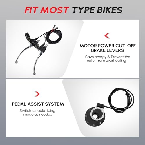 48V 1200W 26" Electric Bike Hub Motor Kit E89164