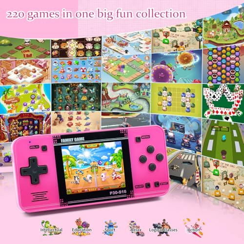 Handheld Retro Video Game Player with 3.0" LCD Screen (Red) P63536