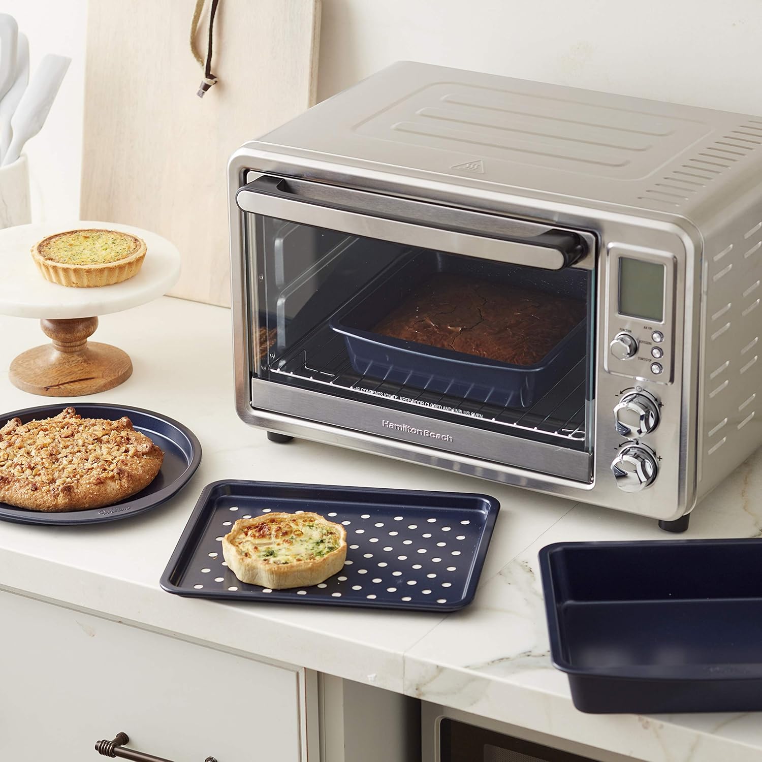 Navy Blue Non-Stick 4-Piece Toaster Oven Baking Set R31749