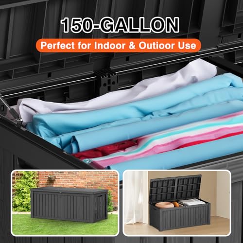 Gray UV Resistant Outdoor Storage Box Y395811