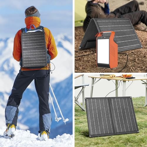 148Wh 300W Peak Portable Power Station with 40W Solar Panel and 110V AC Outlet F79414