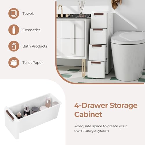 6 Drawers Narrow Plastic Rolling Utility Cart M7568