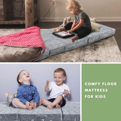 Foldable Floor Mattress, Trifold Futon, 63x26 Inch R679544