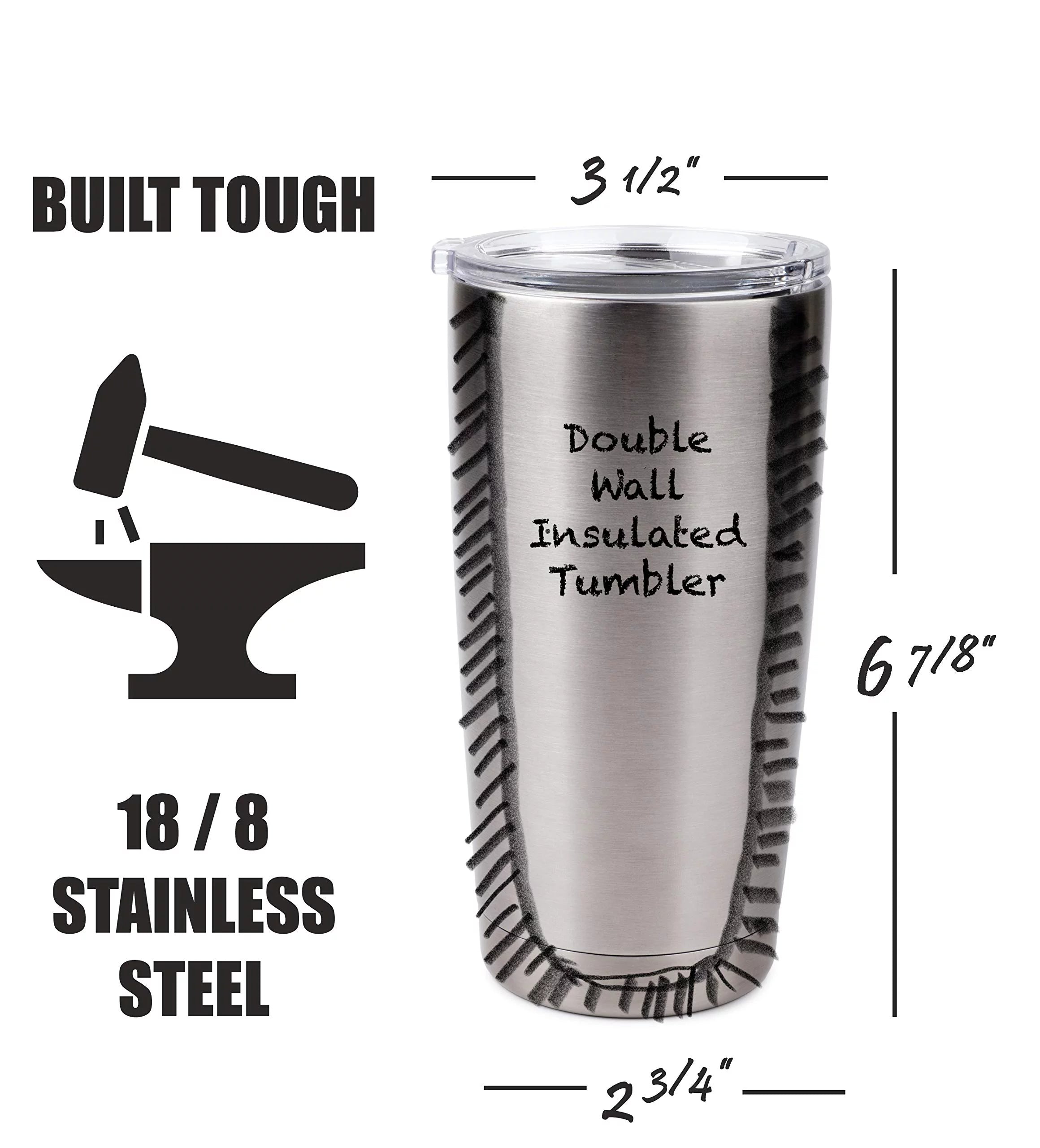 16 Oz. Stainless Steel Vacuum Insulated Tumbler with Spill Proof Lid K70133