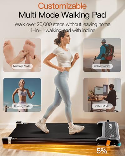 Walking Pad Treadmill with Incline, 2 in 1 Walking Machine P6538
